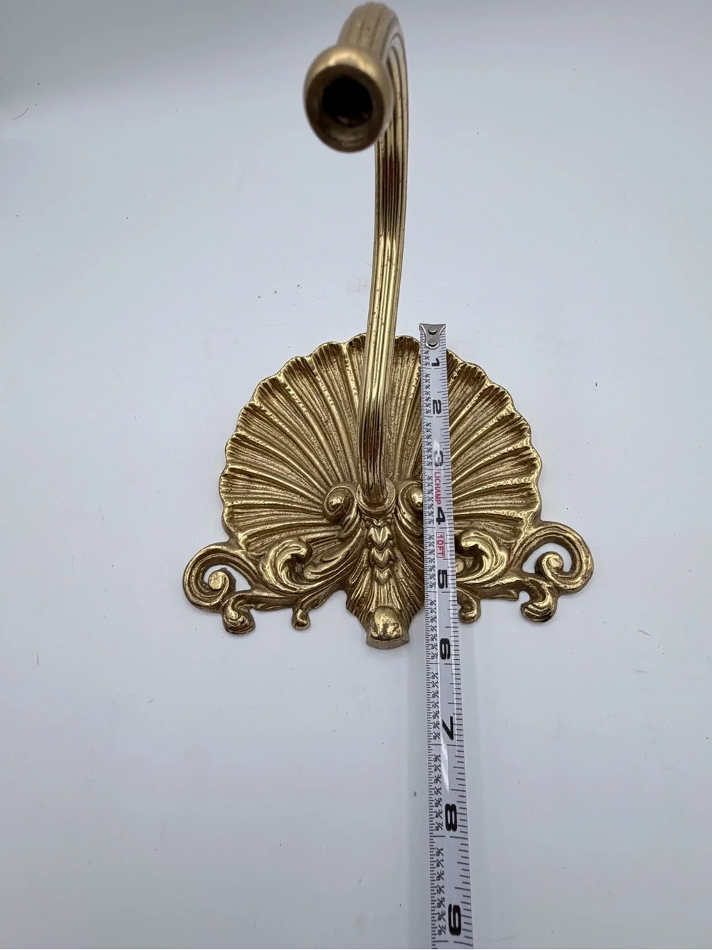 Vintage Gold Shell-Style Wall Hooks - Pair